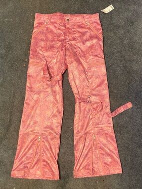 BDG urban outfitters Pink snake reptile pattern baggy cargo pants size 10 NWT